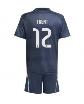 Billige Fotballdrakt Real Madrid Alexander-Arnold #12 Replika Bortedraktsett Barn 2025-26 Kortermet (med bukser)